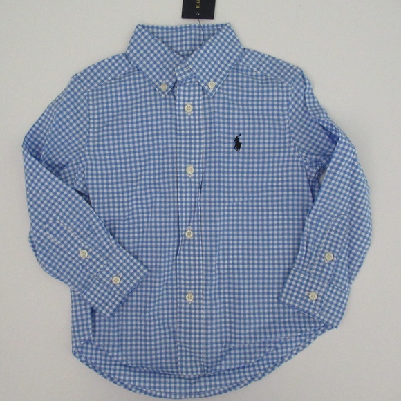 Polo Ralph Lauren Other - NWT Ralph Lauren LS Blue Gingham Cotton Shirt NEW